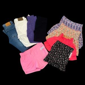 New Girls 13/14 Nine Piece Lot including Jeans, Skirts, Leggings & Shorts